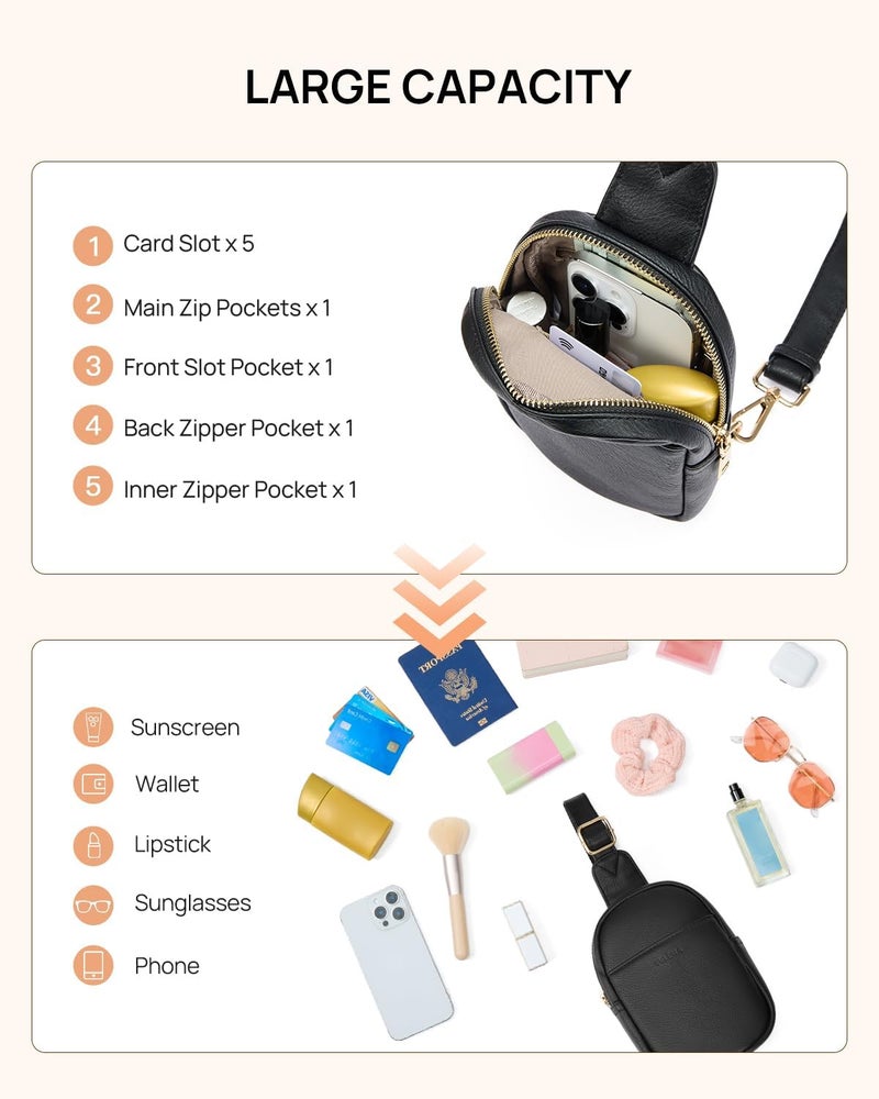Telena Crossbody Bags for Women Leather Cross Body Sling Bag for Woman Travel - Image 3
